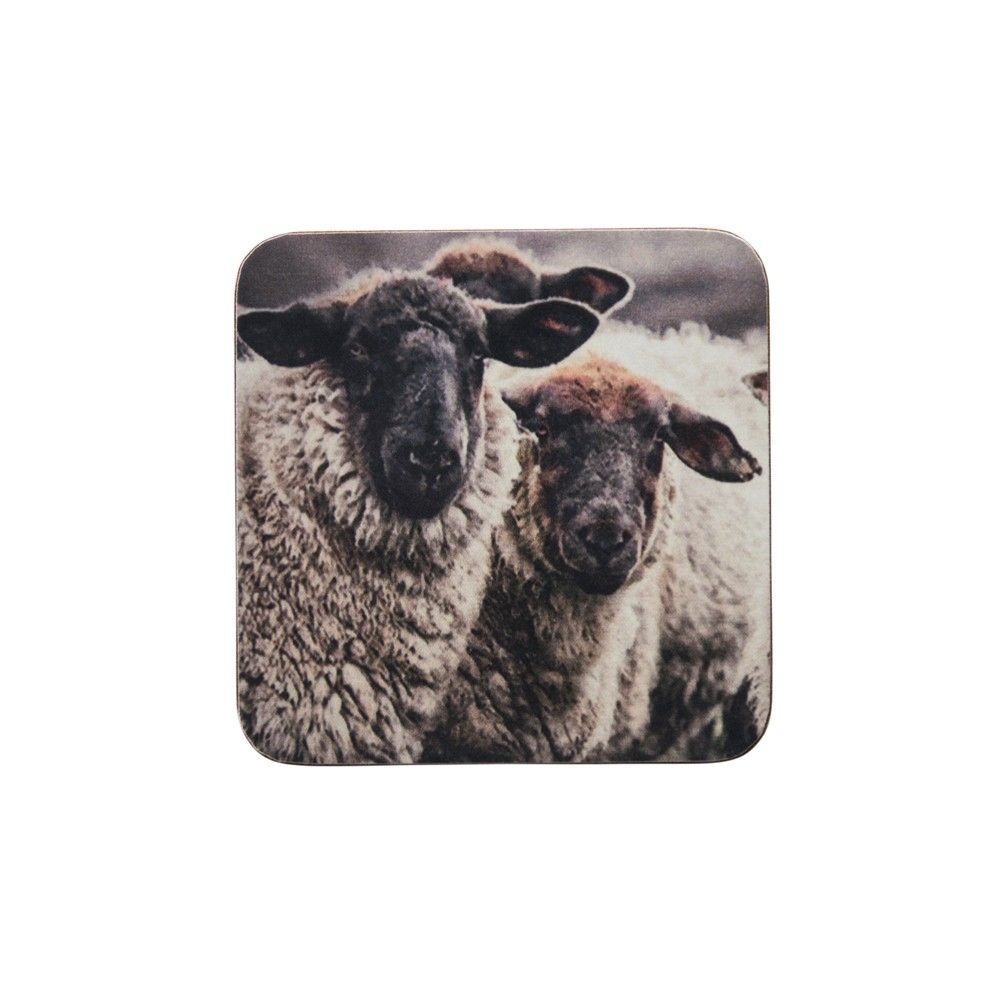 6 ks pevné korkové podtácky Horské ovce - 10*10*0,4cm Mars & More - LaHome - vintage dekorace