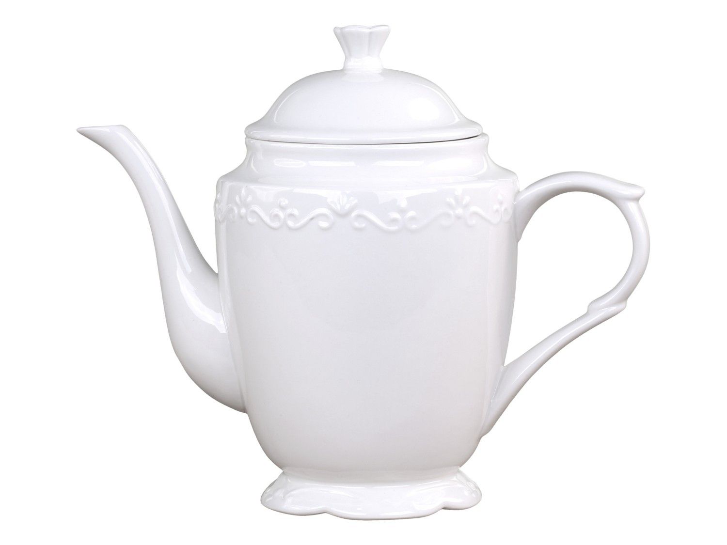 Porcelánová čajová konvice s krajkou Provence lace - 12*20 cm/ 0.9L Chic Antique - LaHome - vintage dekorace