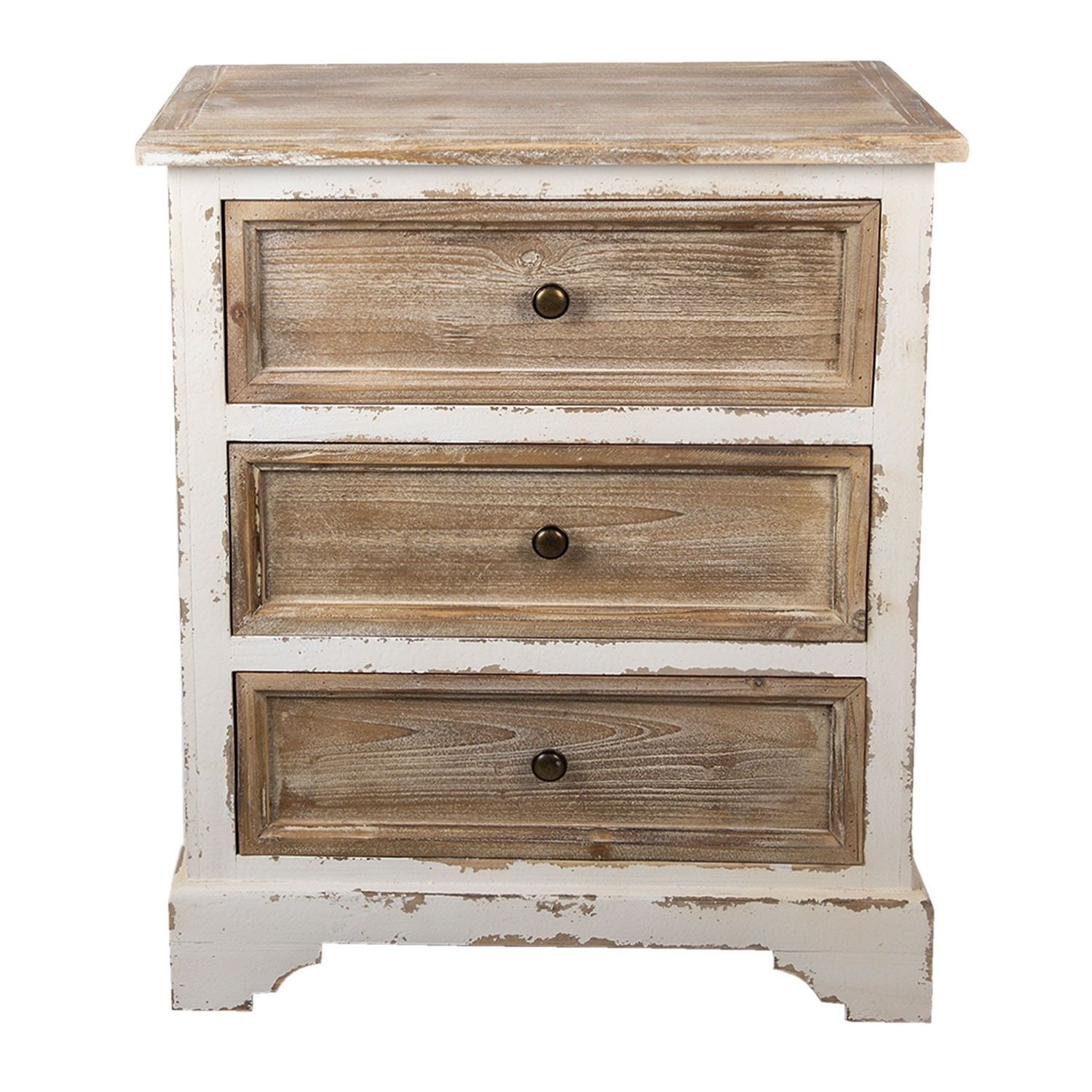 Bílo hnědý dřevěný šuplíkový retro prádelník Julie - 65*36*79 cm Clayre & Eef - LaHome - vintage dekorace