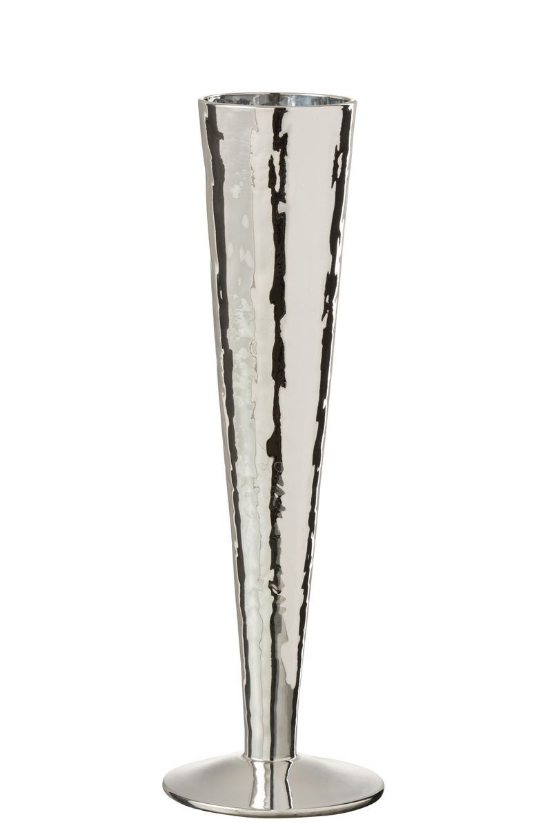 Stříbrná sklenička na šampaňské Glass silver - Ø 7*23 cm J-Line by Jolipa - LaHome - vintage dekorace