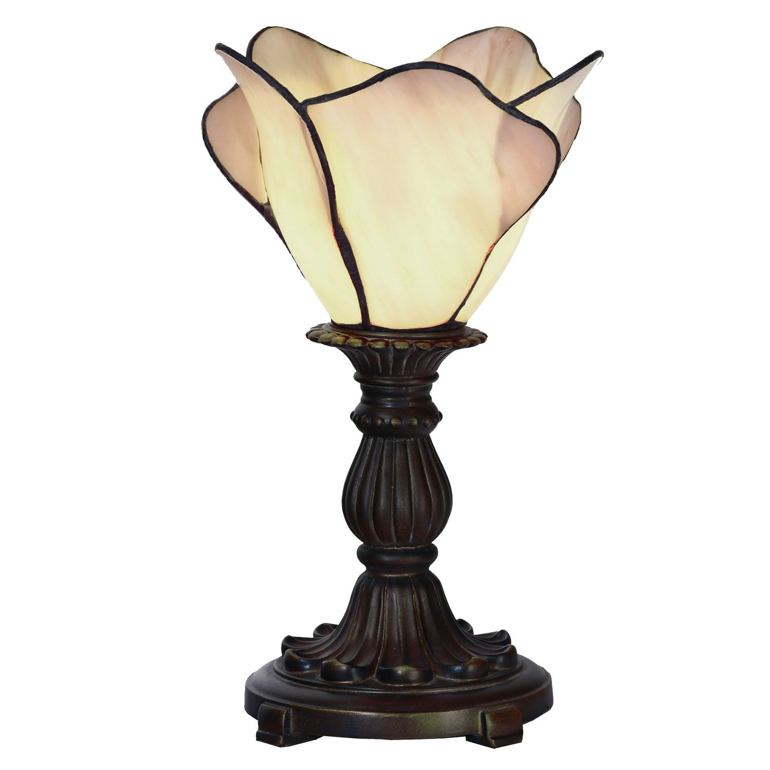 Béžová stolní lampa Tiffany Christelle - Ø 20*30 cm E14/max 1*25W Clayre & Eef - LaHome - vintage dekorace