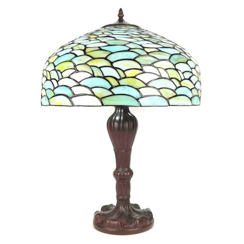 Patelová zeleno-tyrkysová Tiffany lampa Turqui - Ø 41*58 cm E27/max 2*60W Clayre & Eef - LaHome - vintage dekorace
