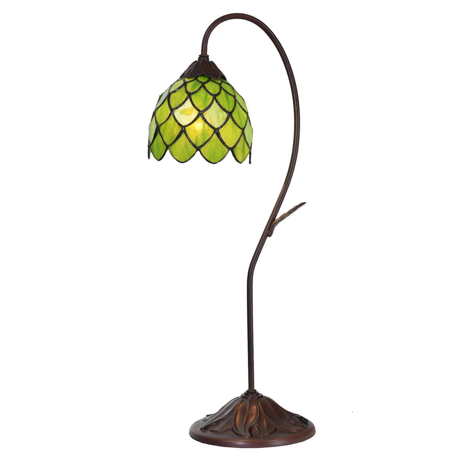 Vitrážová stolní lampa Tiffany Fleuron – Ø 28*60 cm E14/max 1*40W Clayre & Eef - LaHome - vintage dekorace