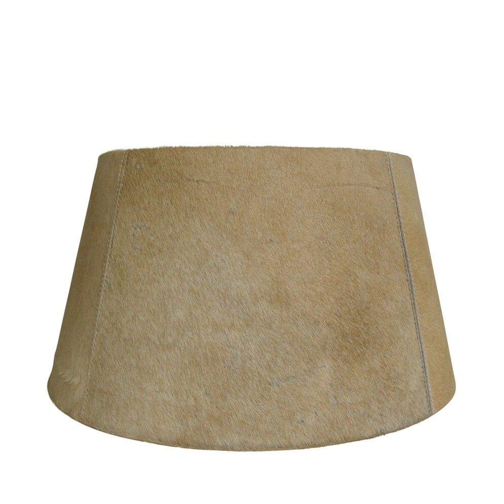 Hnědo šedé stínidlo na lampu z hovězí kůže 40 cm - 30*40*22,5cm Mars & More - LaHome - vintage dekorace