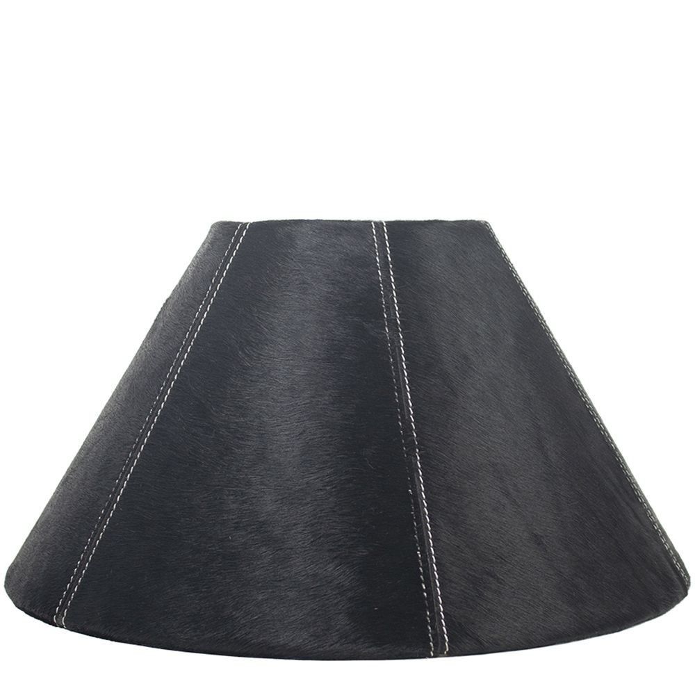 Kónické černé stínidlo lampy z hovězí kůže - Ø 39*Ø 16*23cm / E27 Mars & More - LaHome - vintage dekorace