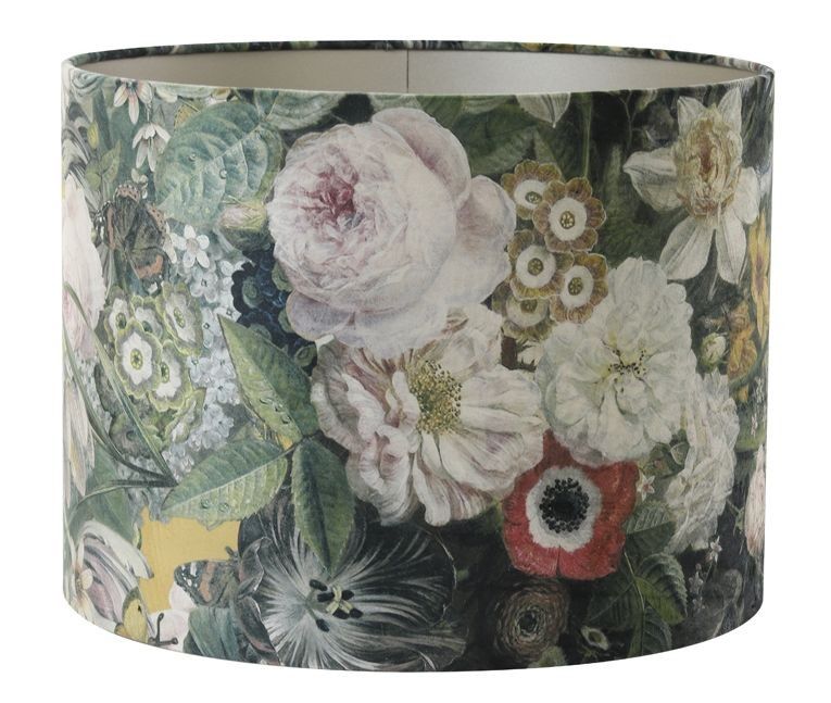 Květované stínidlo na lampu Butterfly ocher - Ø 30*21cm/ E27 Light & Living - LaHome - vintage dekorace