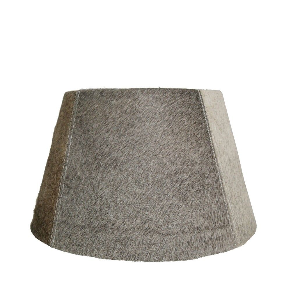 Stínidlo na lampu z hovězí kůže - šedo hnědá - 20*30* h 18,5cm Mars & More - LaHome - vintage dekorace