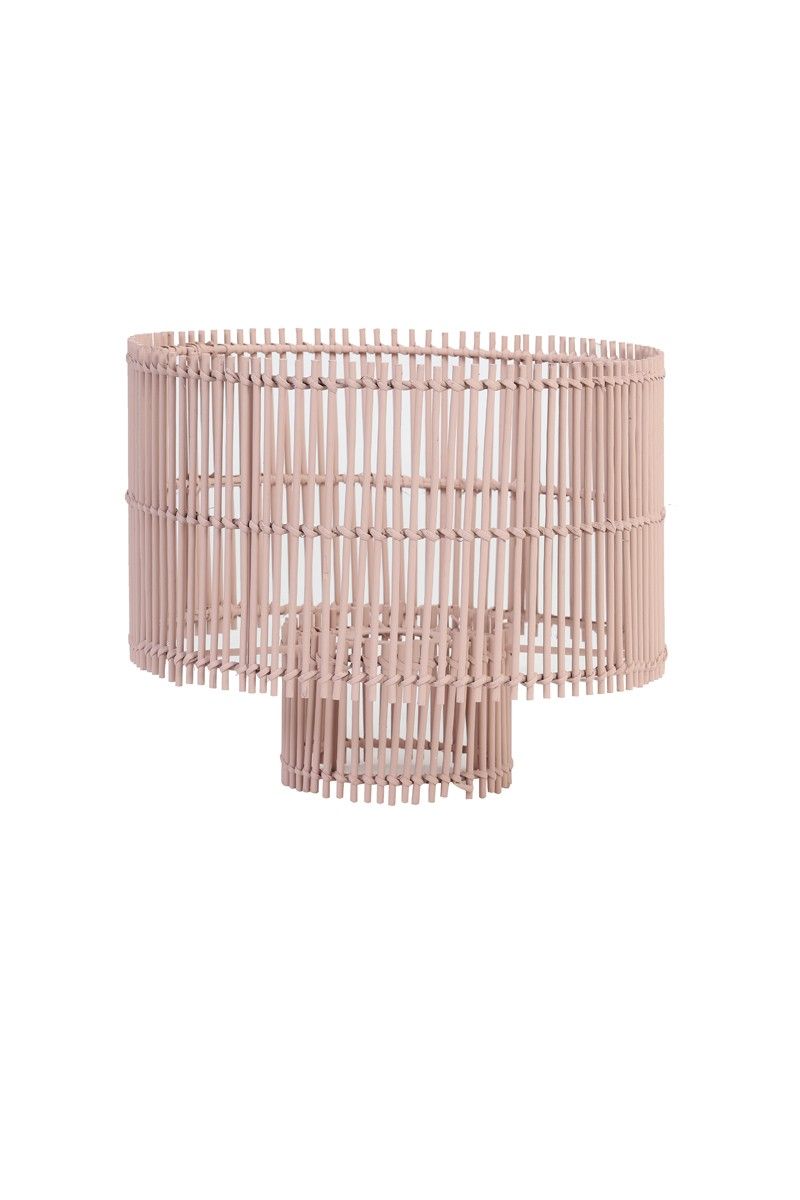 Světle růžové bambusové stínidlo Rodger - Ø 30*25 cm Light & Living - LaHome - vintage dekorace