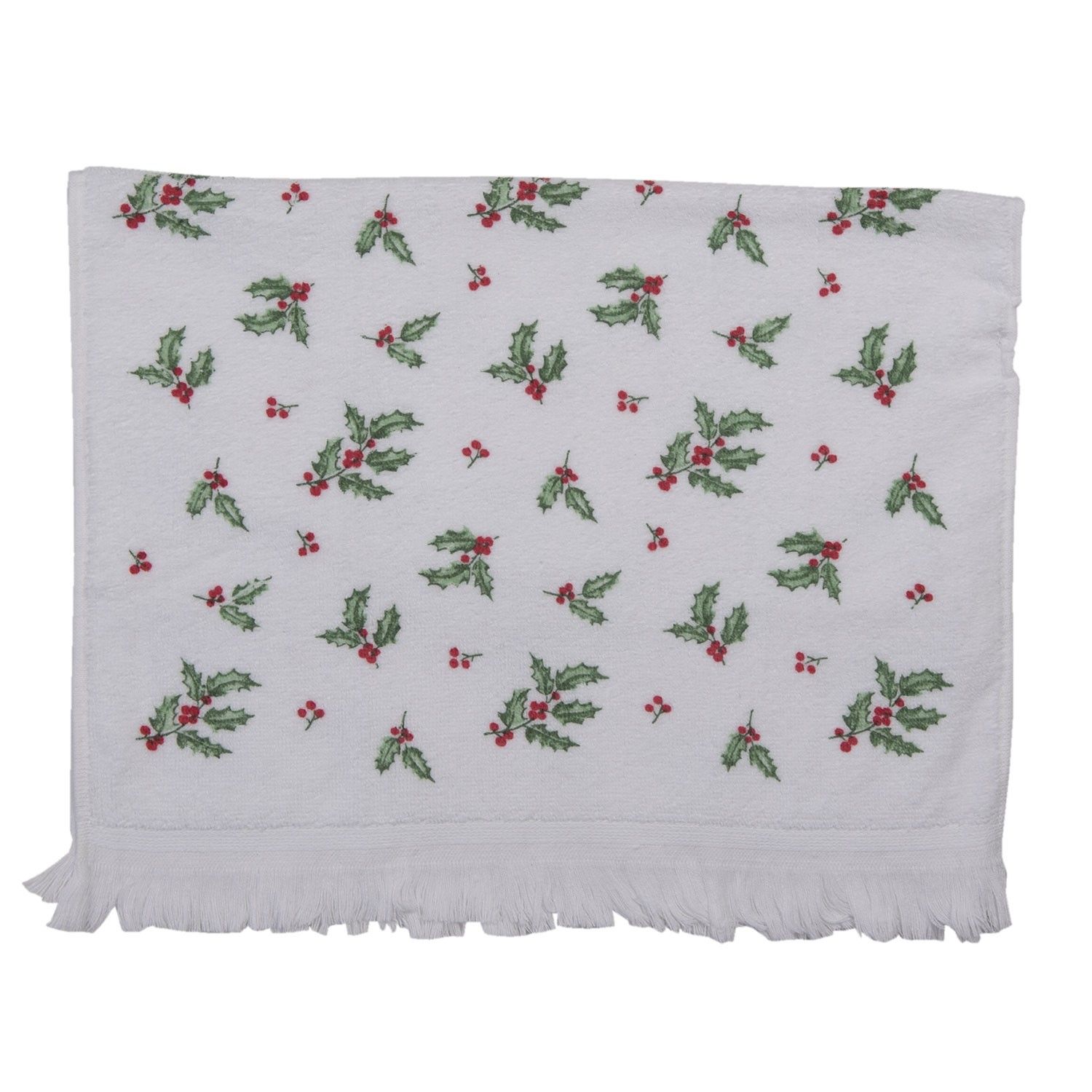 Kuchyňský froté ručník s cesmínou Holly Christmas - 40*66 cm Clayre & Eef - LaHome - vintage dekorace