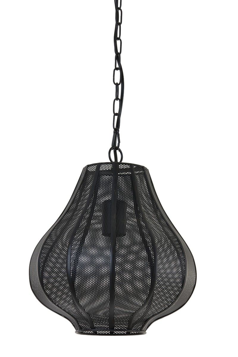 Černé závěsné kovové světlo Micha - Ø27*33cm Light & Living - LaHome - vintage dekorace