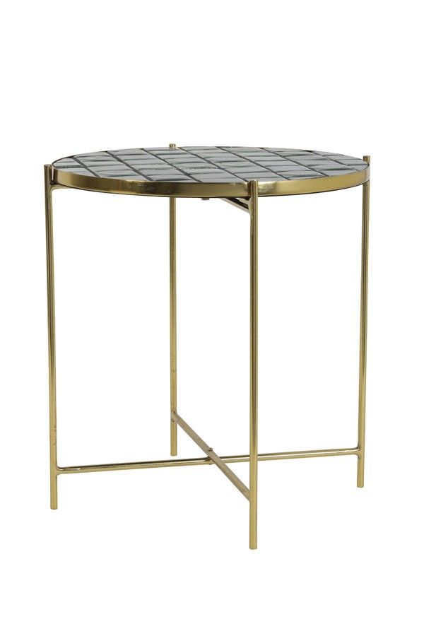 Zlato hnědý kovový stolek Girardot - Ø 41*42 cm Light & Living - LaHome - vintage dekorace