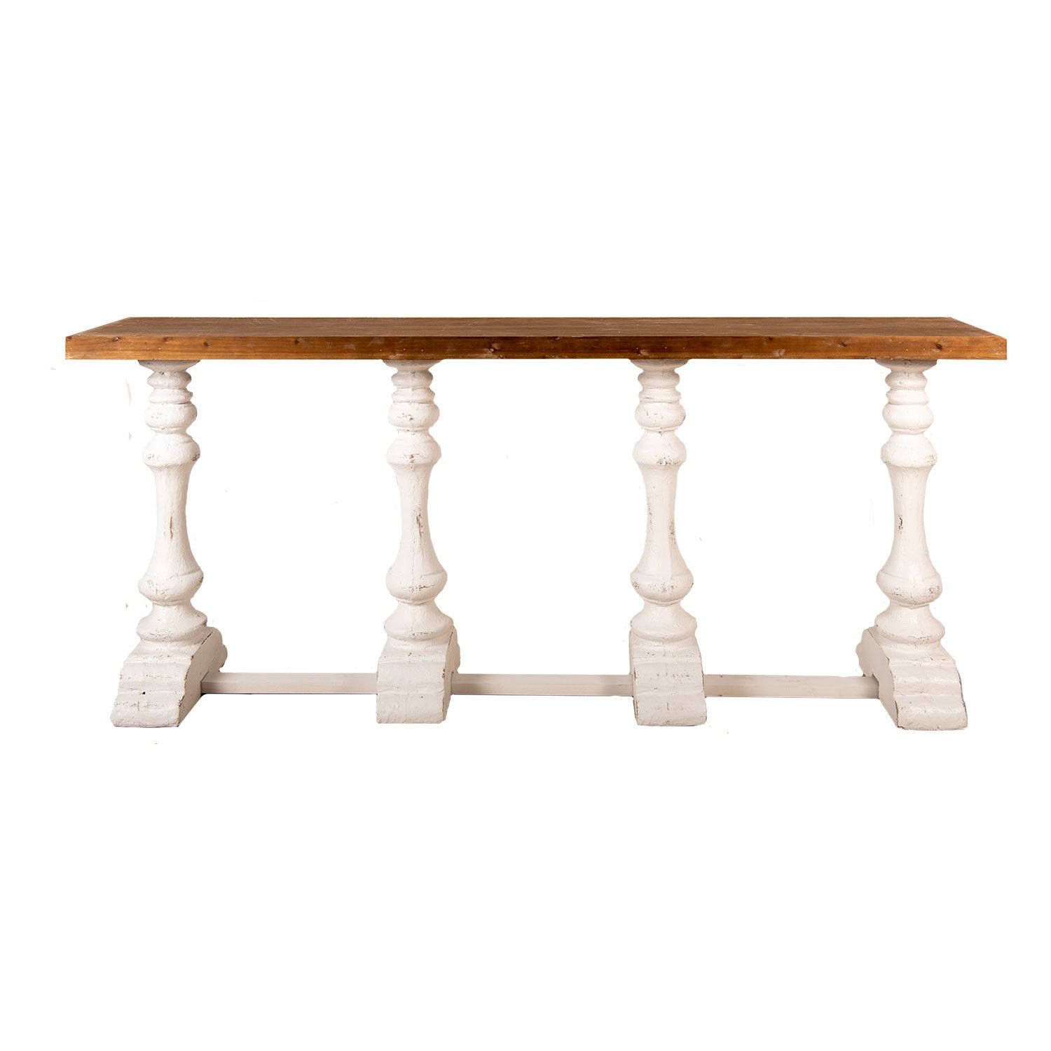 Dřevěný konzolový stůl ke stěně Valérie - 194*35*81 cm Clayre & Eef - LaHome - vintage dekorace