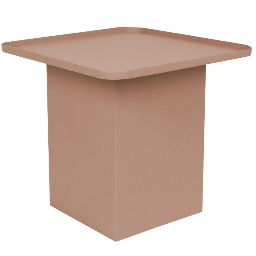 White Label Růžový matný kovový odkládací stolek WLL SVERRE 44 x 44 cm - Designovynabytek.cz