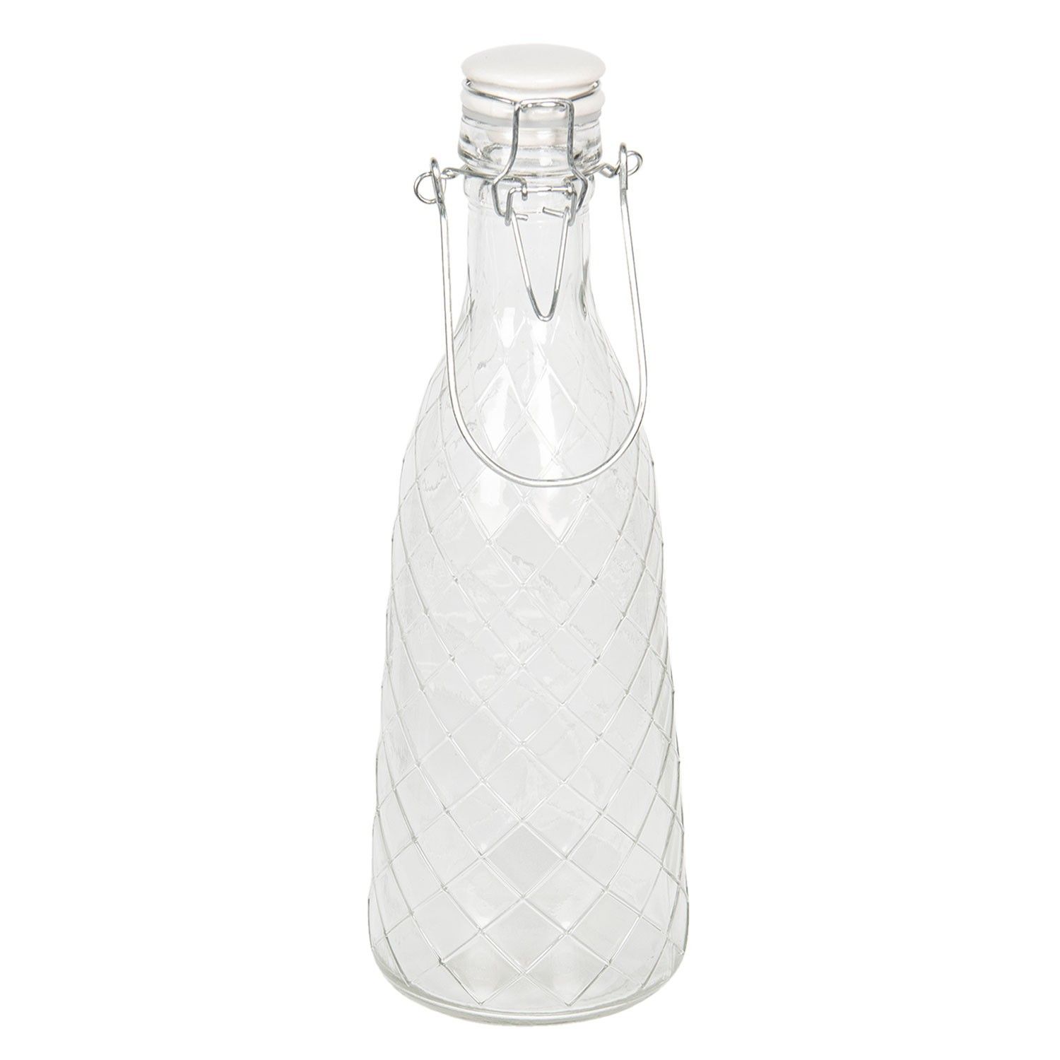 Skleněná láhev s víčkem - Ø 10*30 cm / 1L Clayre & Eef - LaHome - vintage dekorace