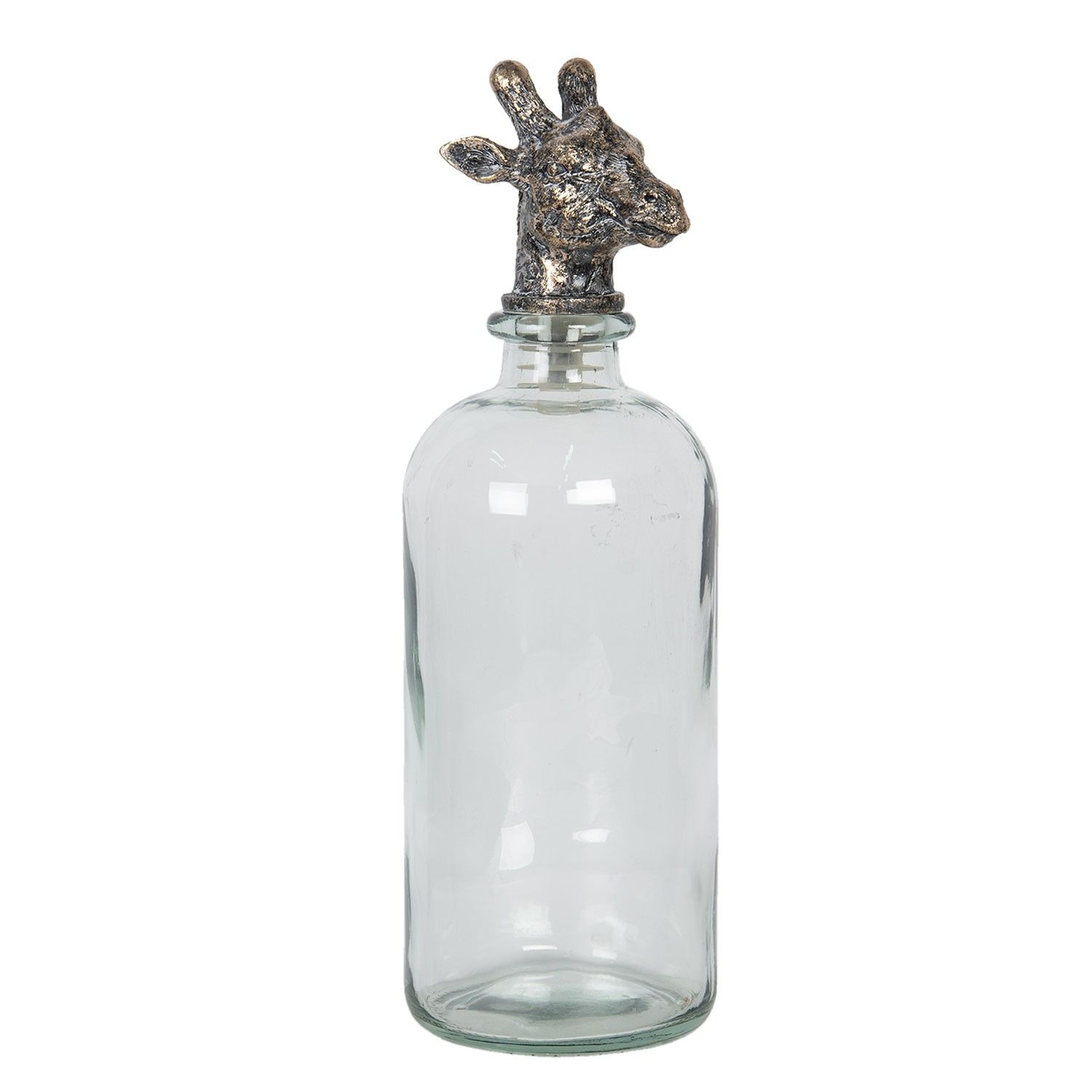 Skleněná láhev se zátkou ve tvaru žirafy - 11*11*33 cm Clayre & Eef - LaHome - vintage dekorace