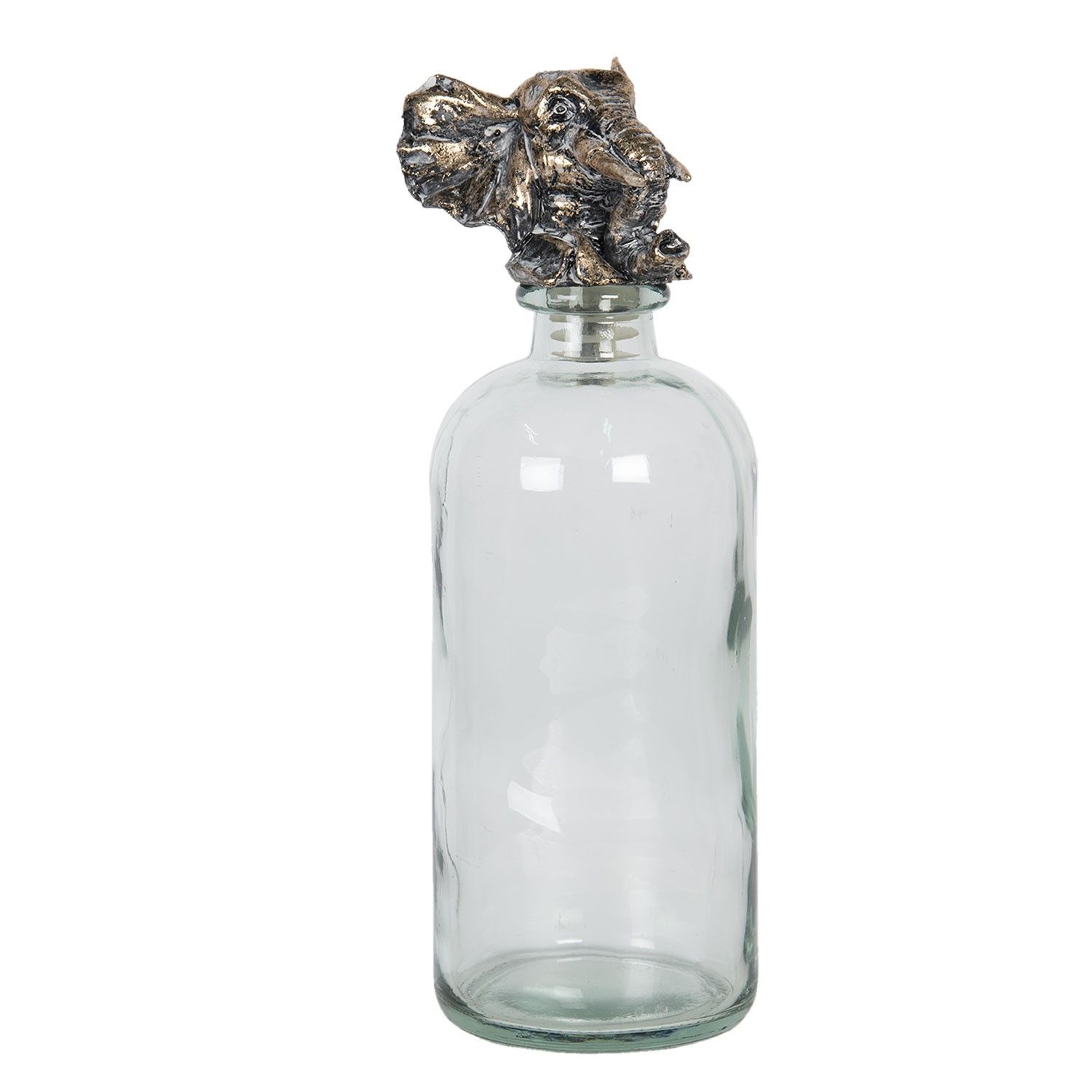 Skleněná láhev se zátkou slona - Ø 10*33 cm Clayre & Eef - LaHome - vintage dekorace