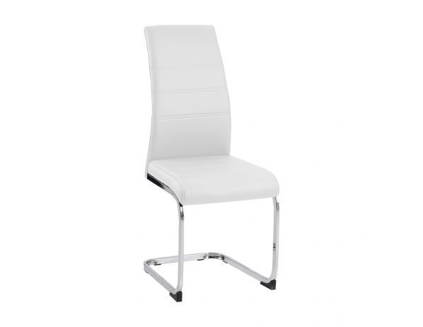 Bílá jídelní židle, chrom, VATENA - FORLIVING