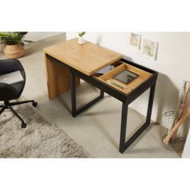 LuxD Designový psací stůl Nansen 80-160 cm imitace dub