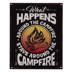 Nástěnná kovová cedule Happens Campfire - 25*20 cm Clayre & Eef