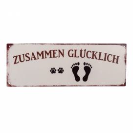 Nástěnná kovová cedule Zusammen Glücklich - 36*13 cm Clayre & Eef