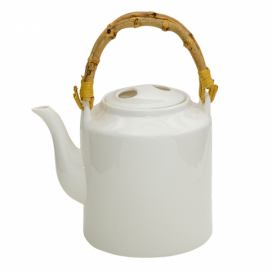 Bílá porcelánová konvice na čaj Nia - Ø 13*23 cm / 1500 ml Clayre & Eef