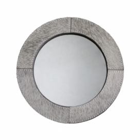 Stolní zrcadlo Minna s lemováním z hovězí kůže šedé - 25*13*25cm Mars & More