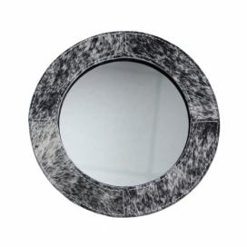 Stolní zrcadlo Minna s lemováním z hovězí kůže černá/ bílá - 25*13*25cm Mars & More