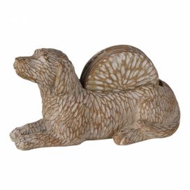Dřevěný dekorativní stojánek ve tvaru psa na podtácky (4 ks) - 12*9*21 cm Clayre & Eef