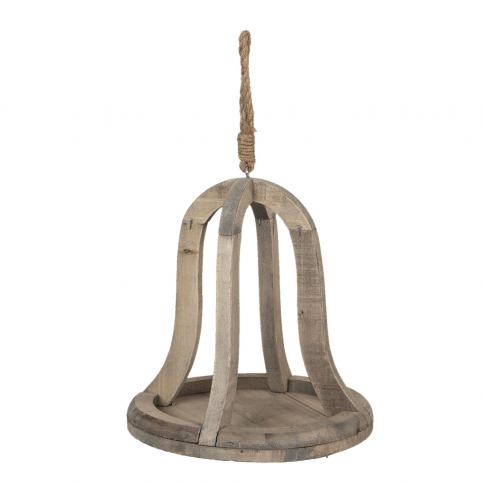 Závěsná dřevěná dekorace ve tvaru zvonu - Ø 24*24 cm Clayre & Eef LaHome - vintage dekorace