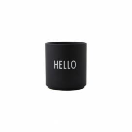 Černý porcelánový hrnek 300 ml Hello – Design Letters