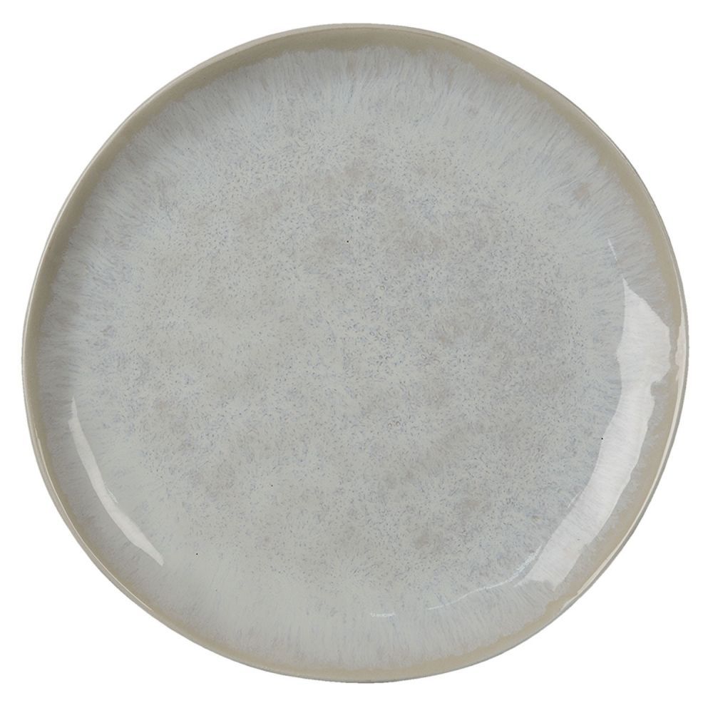 Šedý kameninový dezertní talíř Grivon - Ø 20*2 cm Clayre & Eef - LaHome - vintage dekorace