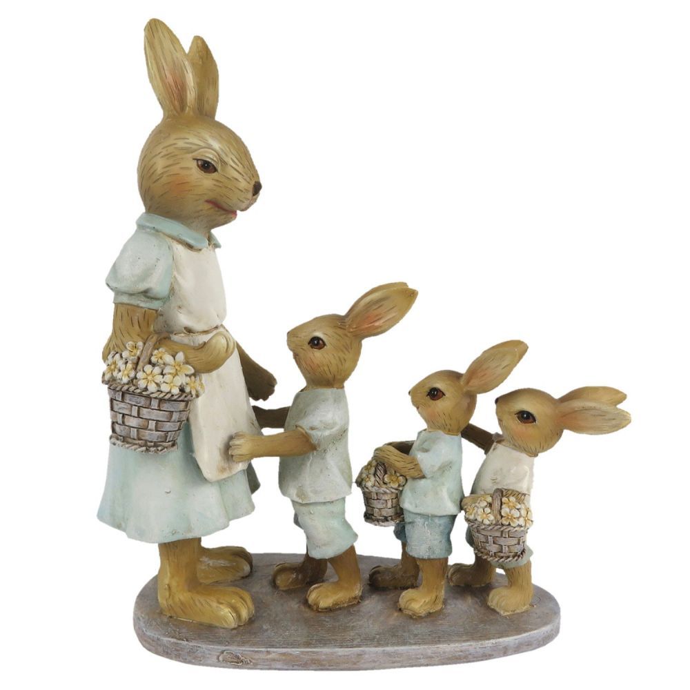 Velikonoční dekorace králičí rodiny - 17*7*19 cm Clayre & Eef - LaHome - vintage dekorace