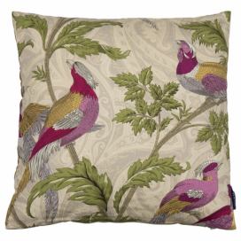 Béžový čtvercový polštář s ptáčky Paisley bird white - 45*45*10cm Mars & More LaHome - vintage dekorace