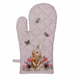 Bavlněná chňapka - rukavice s králíčkem Happy Bunny- 18*30 cm Clayre & Eef