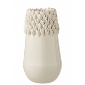 Krémová keramická váza Ibiza white - Ø 18*33cm J-Line by Jolipa