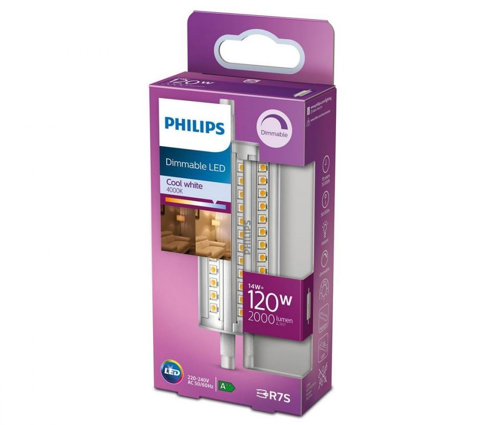Philips LED Stmívatelná žárovka Philips R7s/14W/230V 4000K 118 mm  -  Svět-svítidel.cz