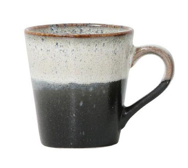 Černý retro hrnek na kávu Espresso 70s rock - Ø5,8*8cm / 80ml  HKLIVING - LaHome - vintage dekorace