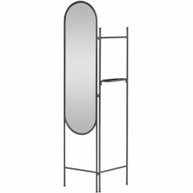 Černé kovové stojací zrcadlo Kave Home Vaniria 82 x 183 cm