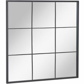 Černé kovové závěsné zrcadlo Kave Home Ulrica 80 x 80 cm