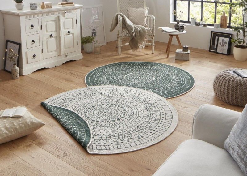 Hanse Home Kusový koberec Twin-Wendeteppiche 103103 zelená 140x140 (průměr) kruh - ATAN Nábytek