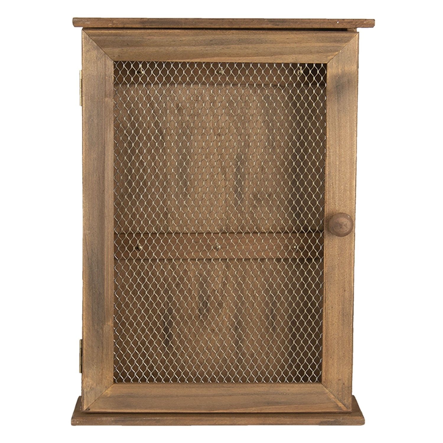 Hnědá dřevěná skříňka na klíče - 28*9*40 cm Clayre & Eef - LaHome - vintage dekorace