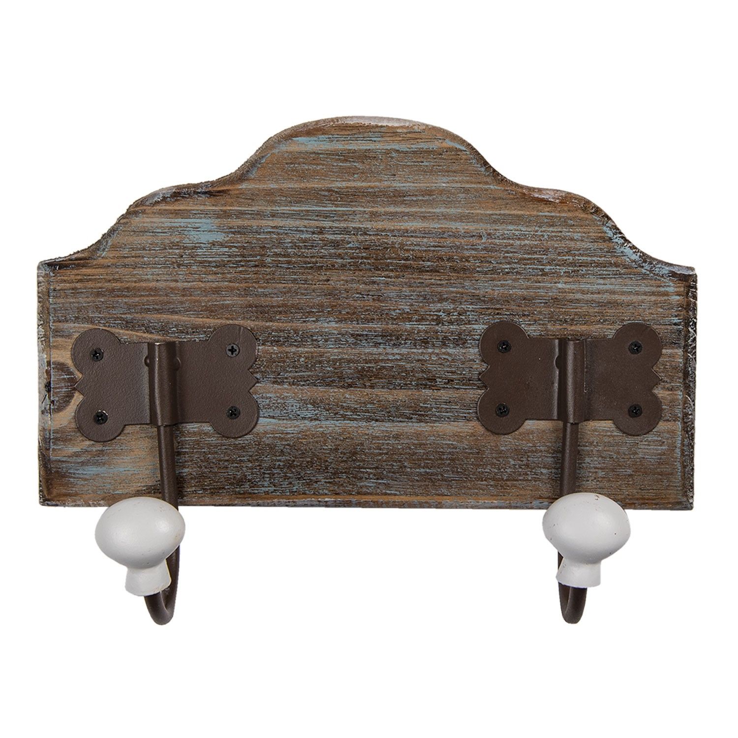 Dřevěný věšák s bílými knopkami Lionel - 25*9*19 cm Clayre & Eef - LaHome - vintage dekorace