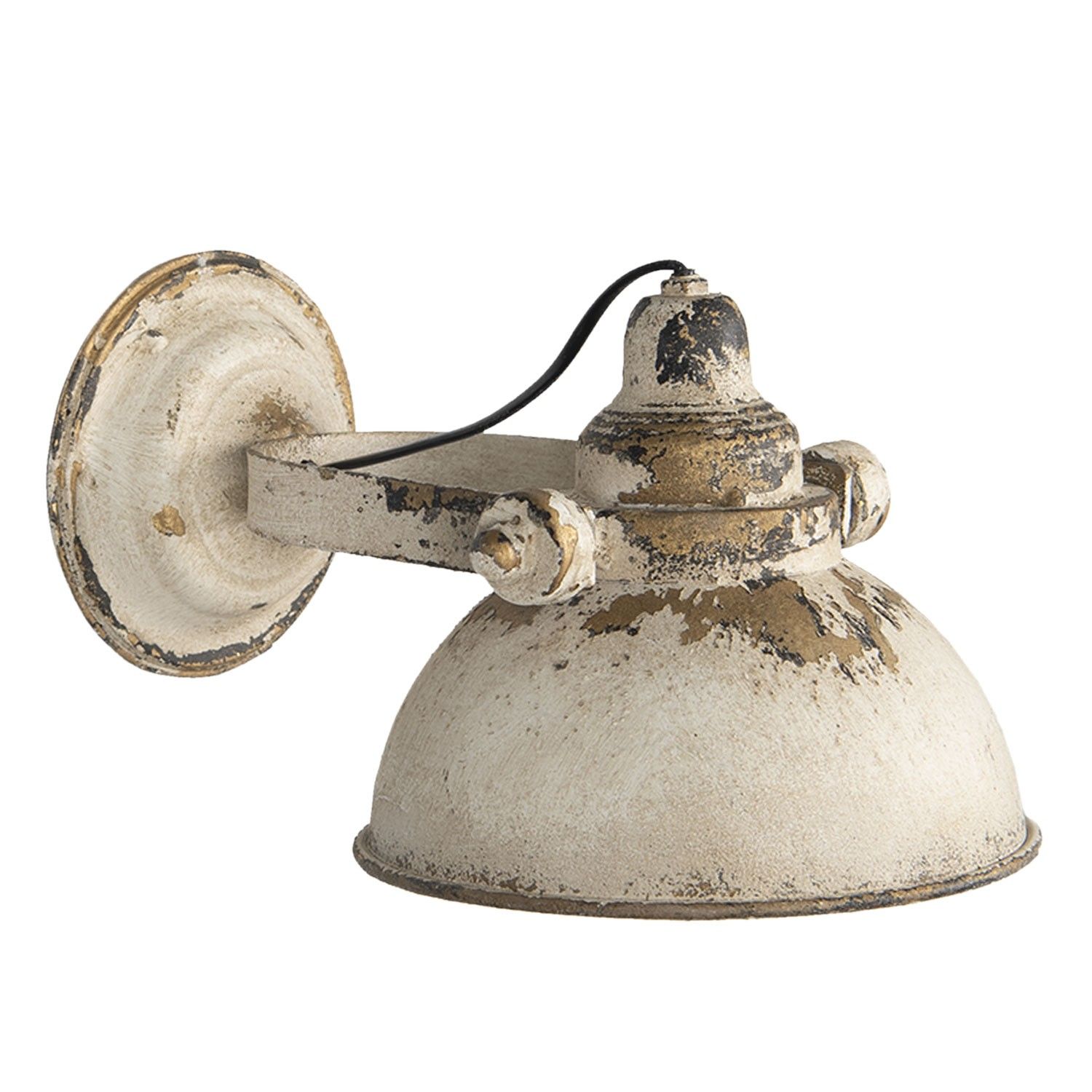 Krémová vintage nástěnná lampa s patinou Filly - 30*21*18 cm Clayre & Eef - LaHome - vintage dekorace