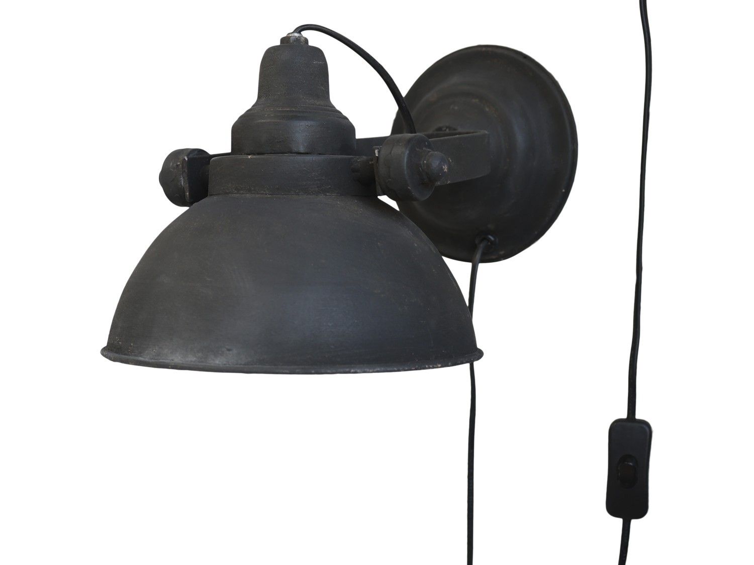 Černá antik nástěnná lampa s patinou Factory - 31*21*18 cm/E14 Chic Antique - LaHome - vintage dekorace