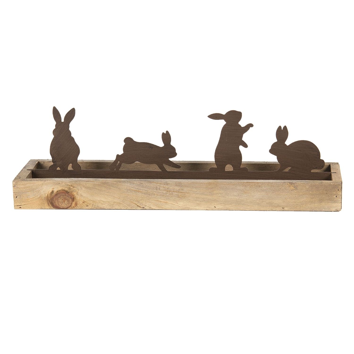 Kovová velikonoční dekorace 4 králíci - 36*10*10 cm Clayre & Eef - LaHome - vintage dekorace
