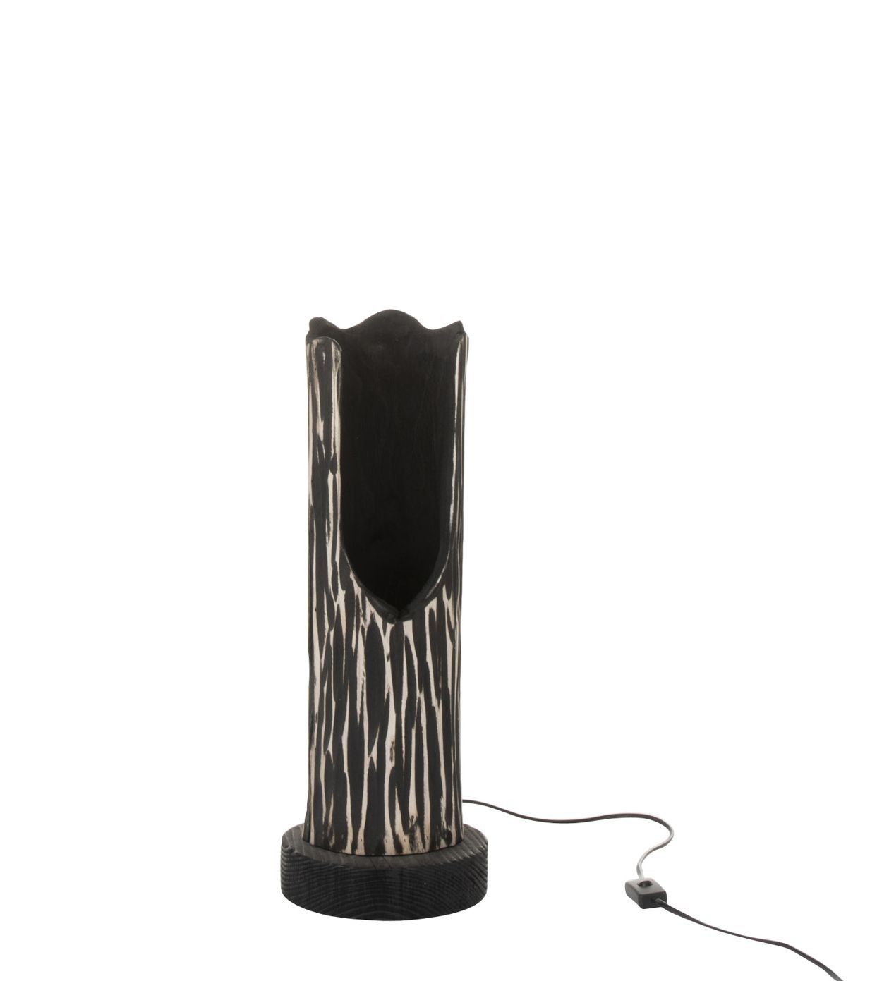 Stojací dřevěná lampa Paulownia Black 1 - Ø 20*51 cm J-Line by Jolipa - LaHome - vintage dekorace