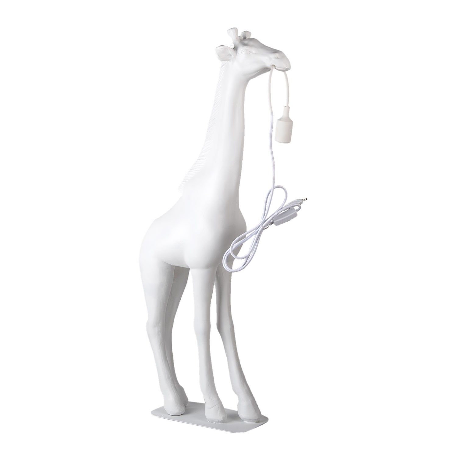 Bílá stojací lampa žirafa - 48*18*99 cm E27 Clayre & Eef - LaHome - vintage dekorace