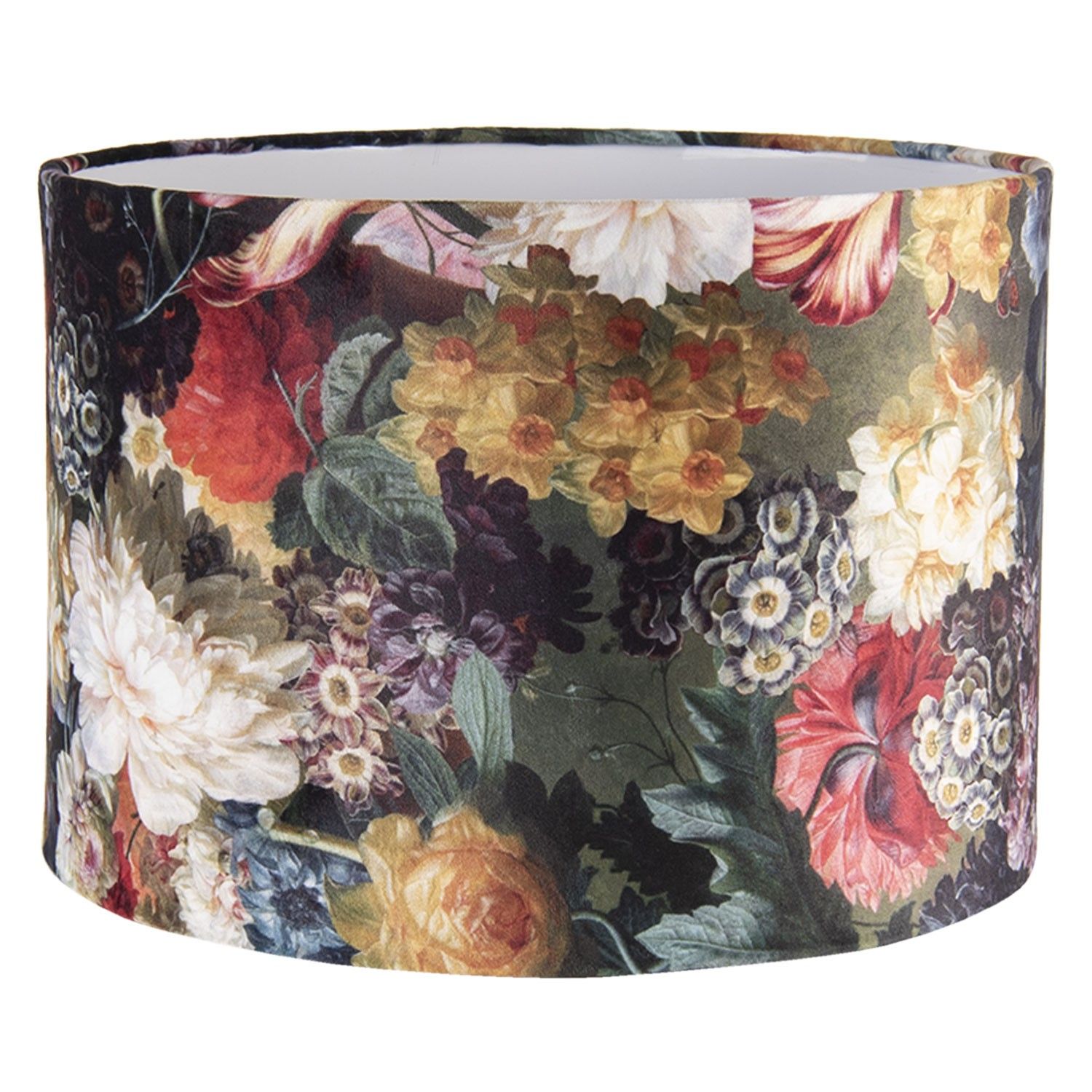 Květované sametové stínidlo Carina - Ø 34*24 cm Clayre & Eef - LaHome - vintage dekorace