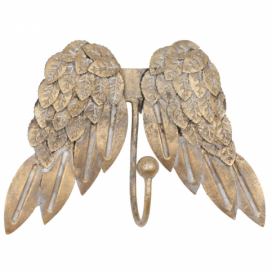 Nástěnný háček s andělskými křídly - 19*6*14 cm Clayre & Eef