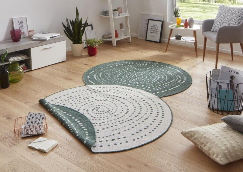 Hanse Home Kusový koberec Twin-Wendeteppiche 103111 - zelený 200x200 (průměr) kruh - ATAN Nábytek
